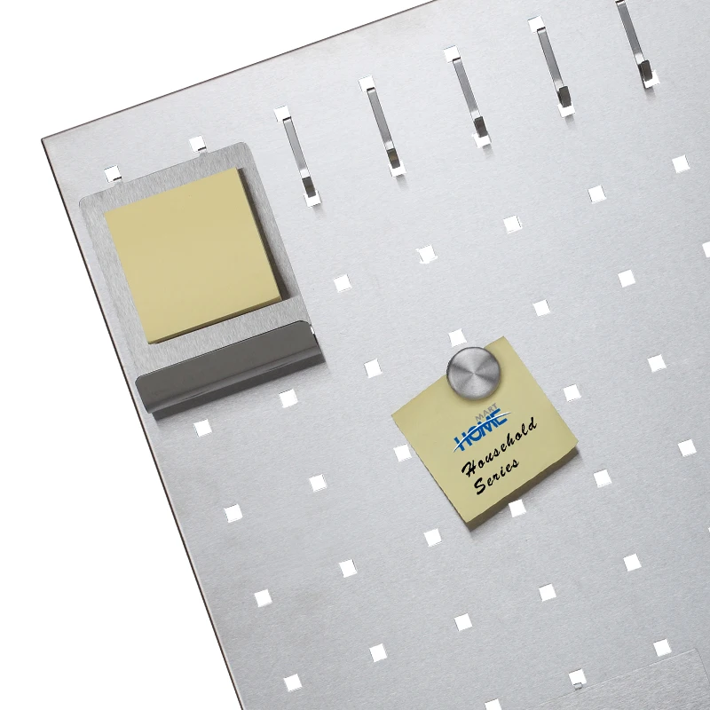 Stainless Steel Magnetic Key Bulletin Board Wall Mounted Square Memo Board Notes Cards And Photos Staff Office Classroom Tool