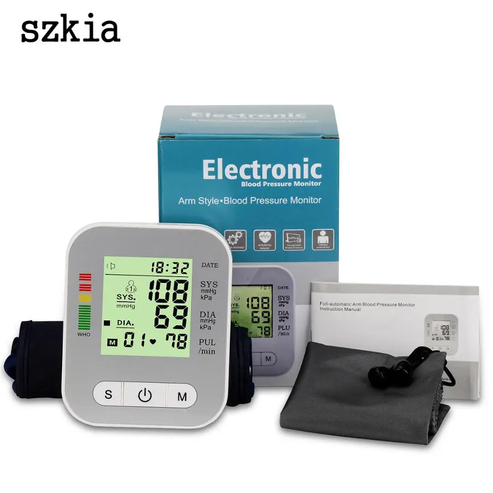 
wholesale szkia 2020 electric digital blood pressure monitor meter arm type tensiometer digital aneroid sphygmomanometer 