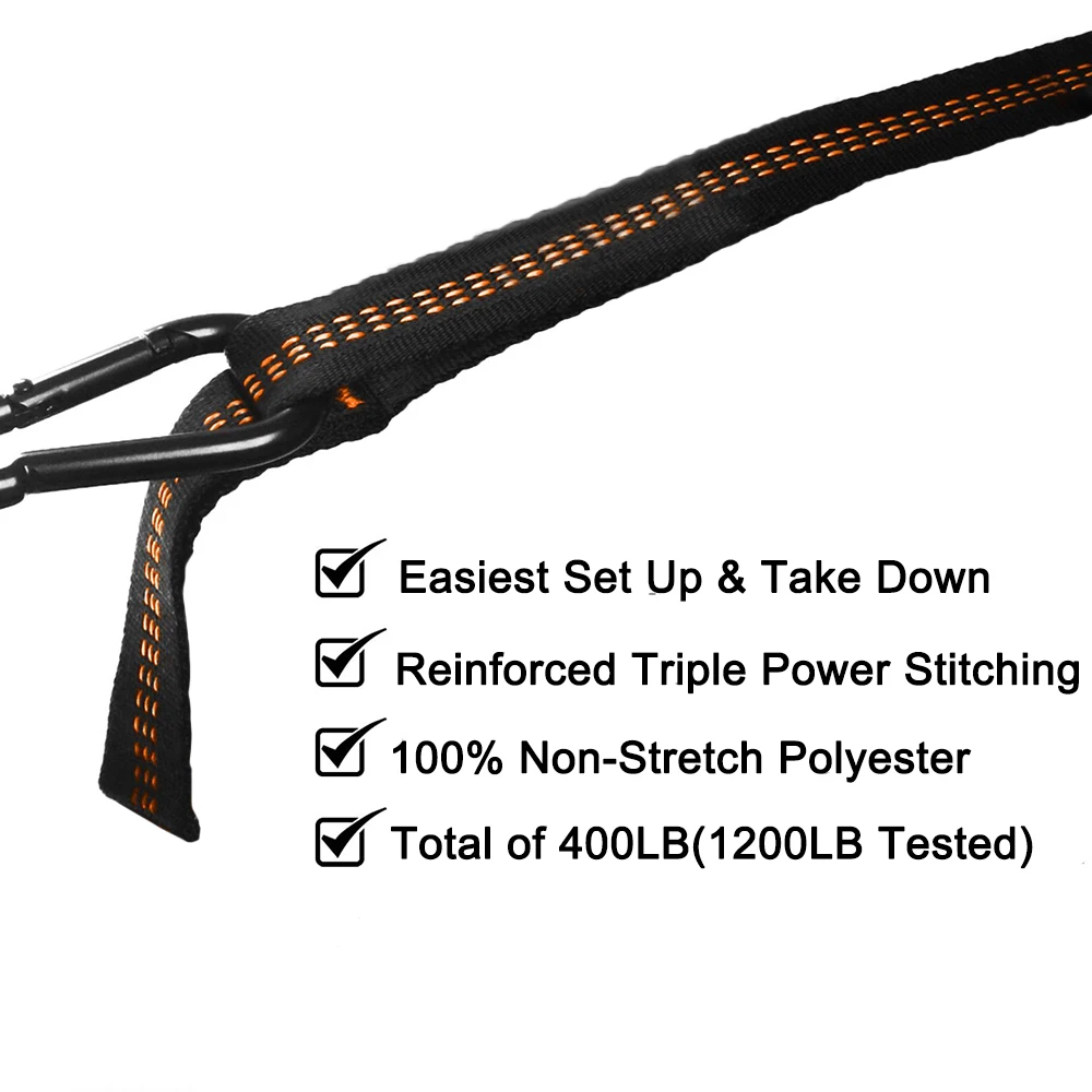 
Wholesale PowerGreen Outdoor Furniture Set Of 2 Tree Swing Hammock Straps With Loops 