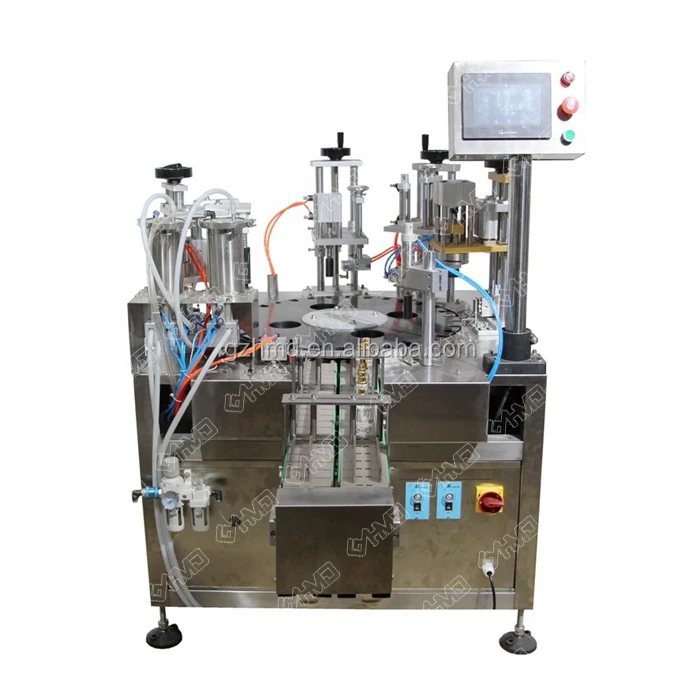easy operation automatic parfum filling crimping and collaring machine