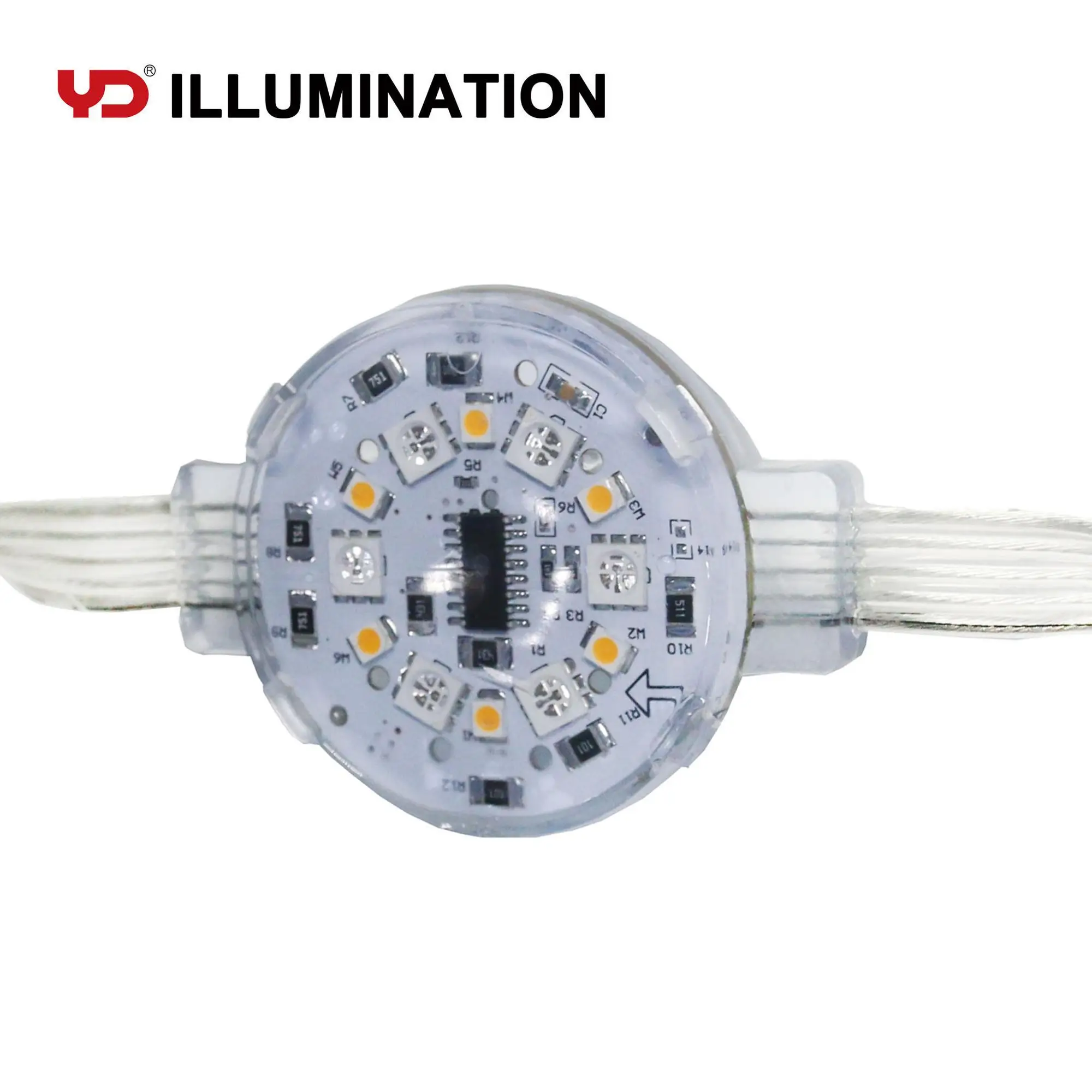
ip68 grade good price easy installation 50mm led point pixel light for stayed cable bridge lighting 