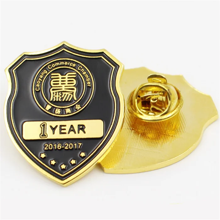 free design bulk shield hat metal badge pin