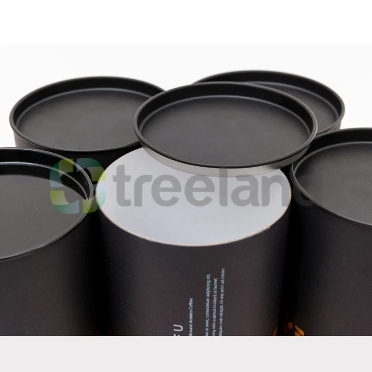 custom luxury coffee machine paper boxes round coffee packaging boxes with tin insert lid