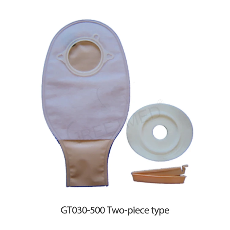 Greetmed EOS 3 Years Class II Colostomy Bag with Clip China Disposable PVC 57 Mm 70 Mm Size Single Use Two Piece One Piece CE