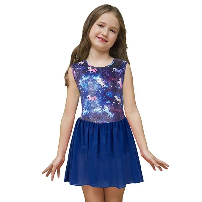 Gymnastics Wrap Skirted Leotards for Girls Kids Sparkle Rainbow Unicorn Gymnastic Skirt Dance Ballet Dress