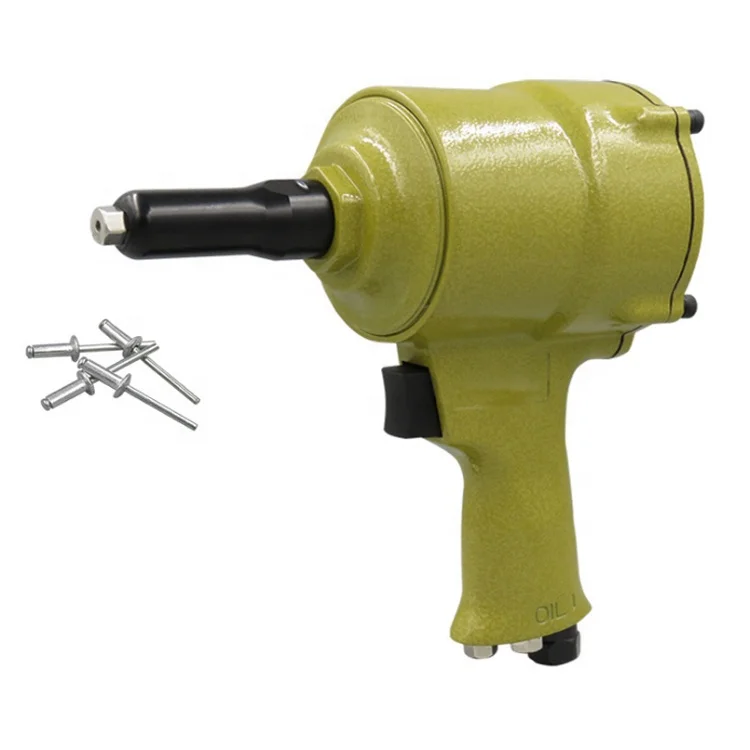 Air pneumatic rivet gun using with low profile threaded inserted nut blind rivet