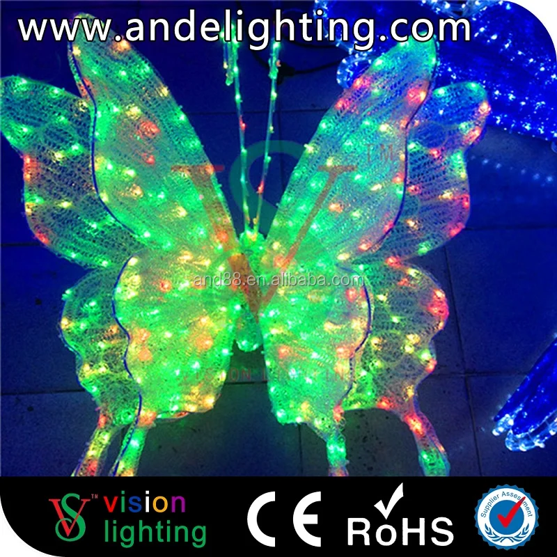 3D Sculpture Acrylic Ornament Waterproof Christmas butterfly Led Lights
