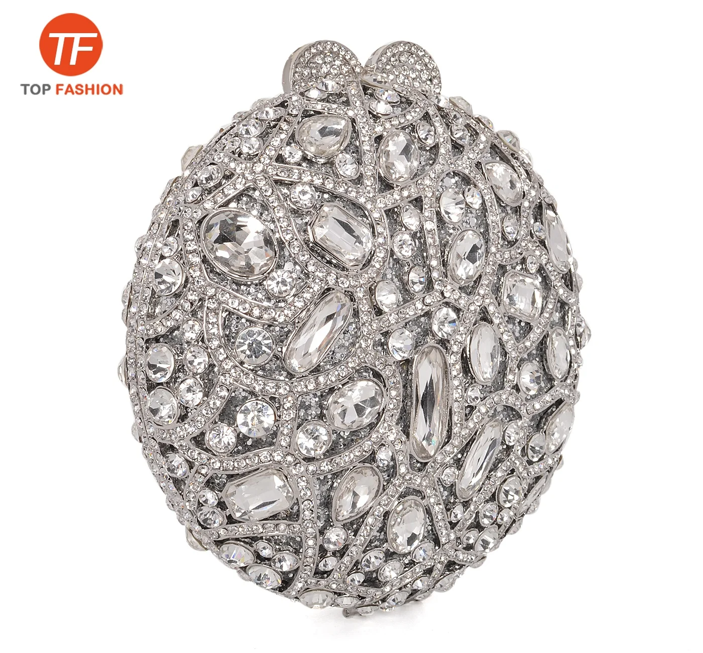 Elegant Crystal Rhinestone Clutch Handmade Small Round Evening Bag for Formal Party Wholesales from China Factory