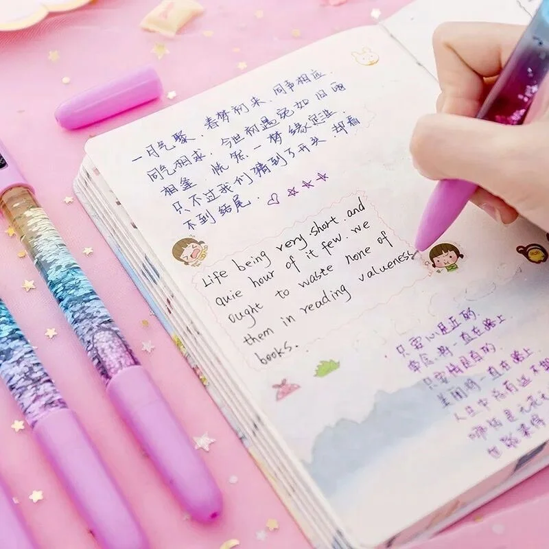 High quality hot sale led magic wand fairy gel pen fastness plastic pen promotional