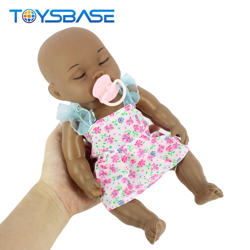 Wholesale Black Dolls - 12 Inch Fashion Real Plastic Silicone Baby Black Doll