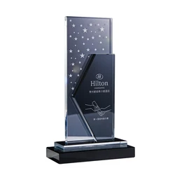Crystal trophy with individual features Cheap glass medals