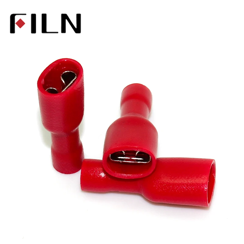 FDFD1.25-250 Female Insulated Electrical Crimp Terminal for 0.5-1.5mm2 wire Connectors Cable Wire Connector Terminal