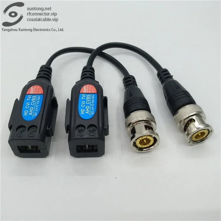 720P 960P 1080P HD-CVI/TVI/AHD/CVBS Passive Video Balun combinable for 3MP 4MP 5MP 8MP HD CCTV Via Twisted Pairs