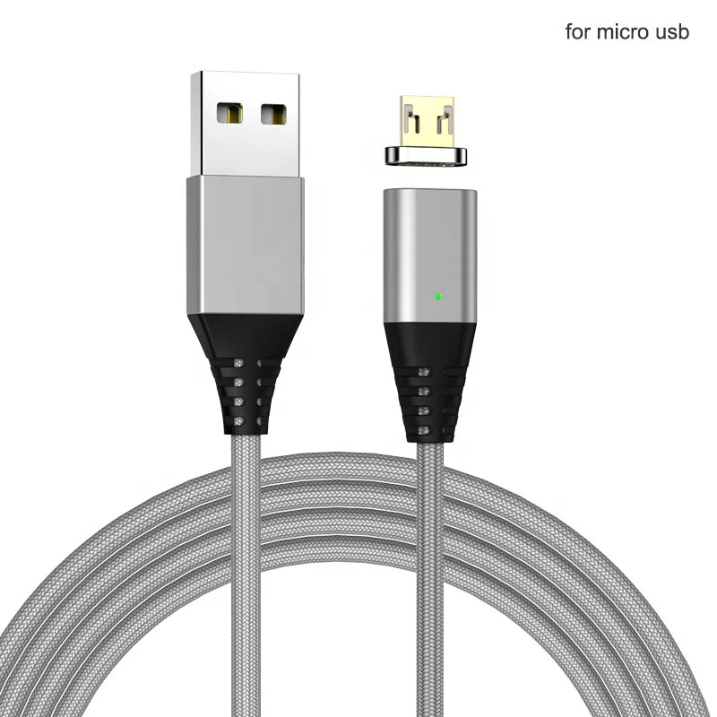 Fast Charging Magnetic Micro Usb Cable Led 2.4 A For Samsung Mobile Phone