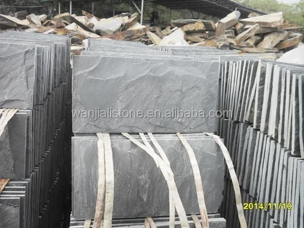 
Cheap Natural Stone Wall Tiles Black Large Rectangular Slate Tile 