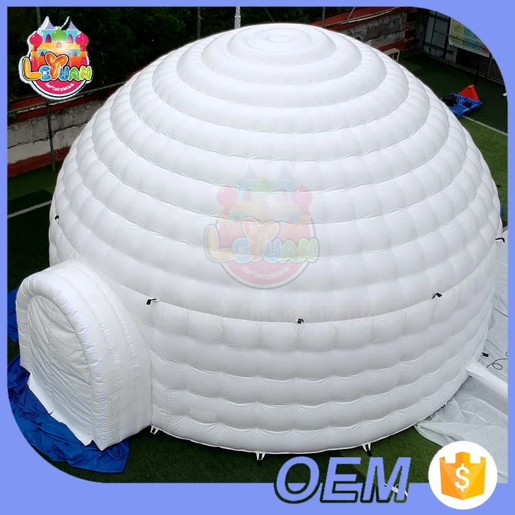 100% Waterproof Constantly Inflatable White Tent Dome With Air Blower