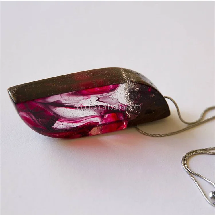 Creative lucite resin and wood jewelry pendants, wood and resin jewelry and necklace