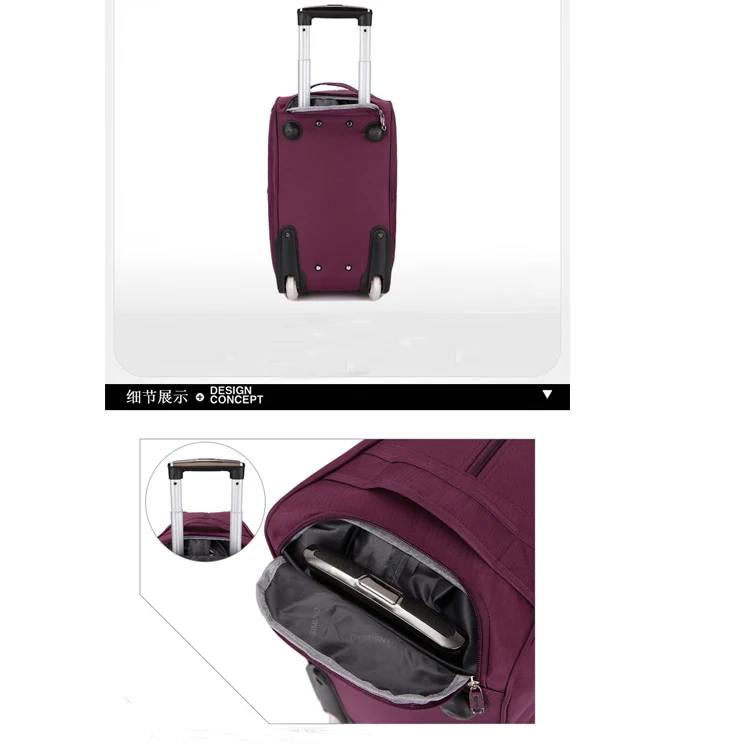 Carry On Under Seat Wheeled Small Trolley Luggage Bag