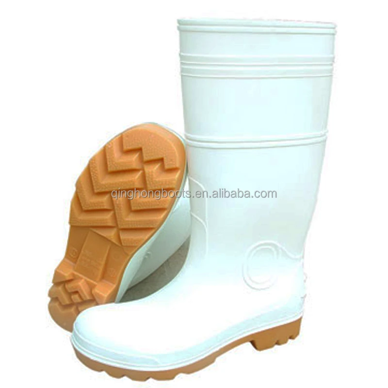 white upper rubber nitrile sole oil resistant PVC safety work boots