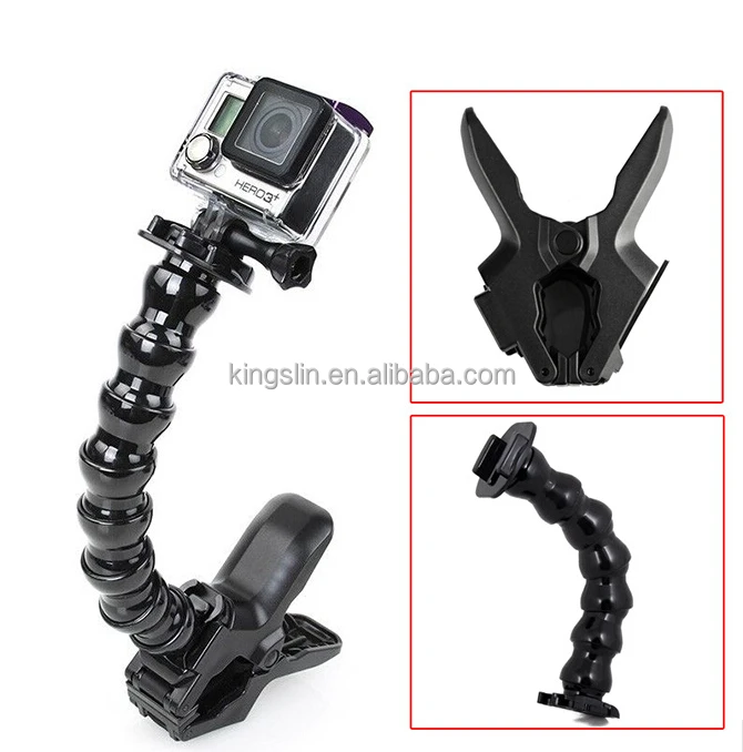 
Adjustable Jaw Flex Clamp Mount Flexible Neck for Go pro Accessories Jaws Monopod Tripod 