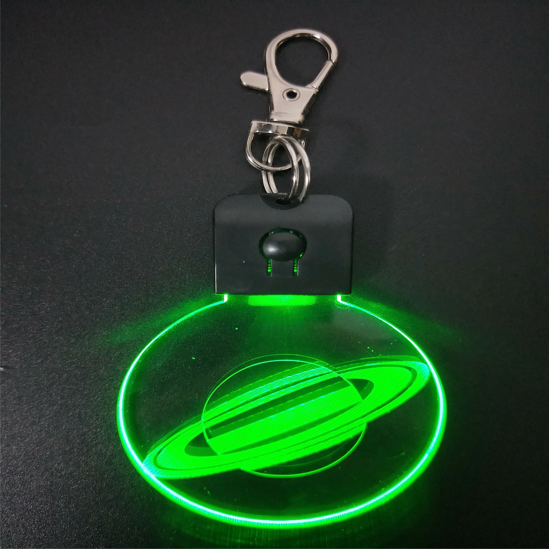 
Custom Round Shape Key Organizer LED Color Flashing Planet Design Unique Keychains Creative 3D Mini night Light 