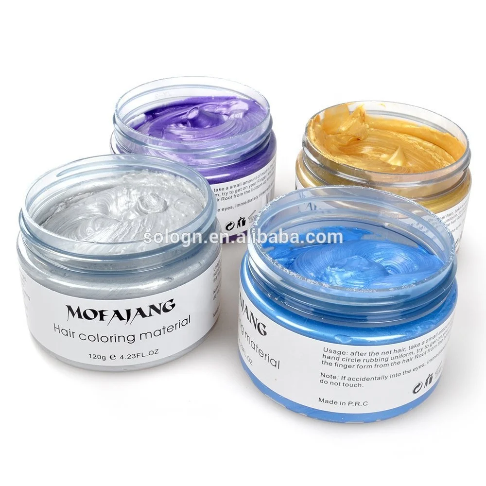 2018 new trending Color Hair Wax Styling Pomade Silver Grandma Grey Temporary Hair Dye with fashion style