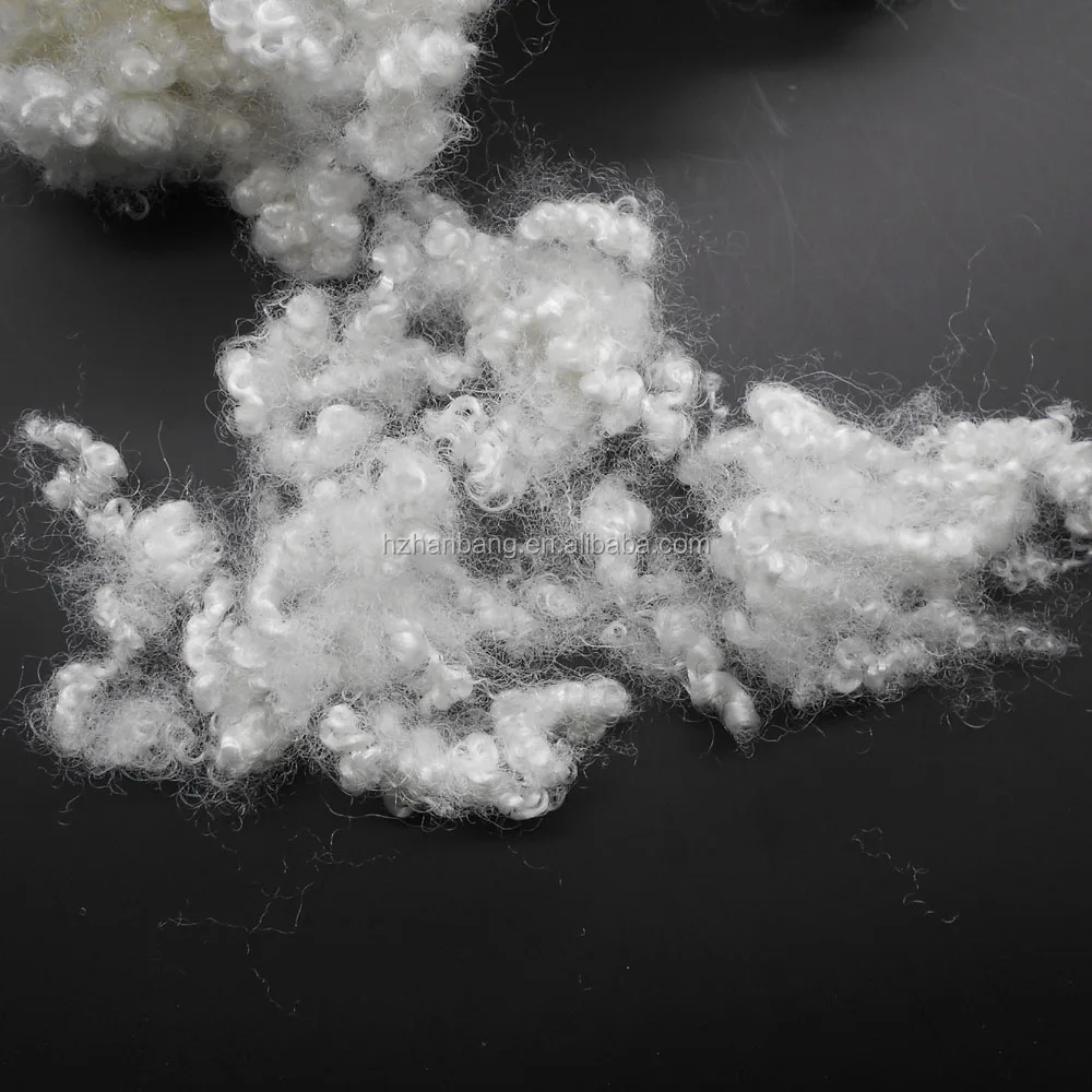 
GRS standard hanbang chemical fiber filling cushions materials 100% 15Dx64mm HCS white polyester staple fiber 