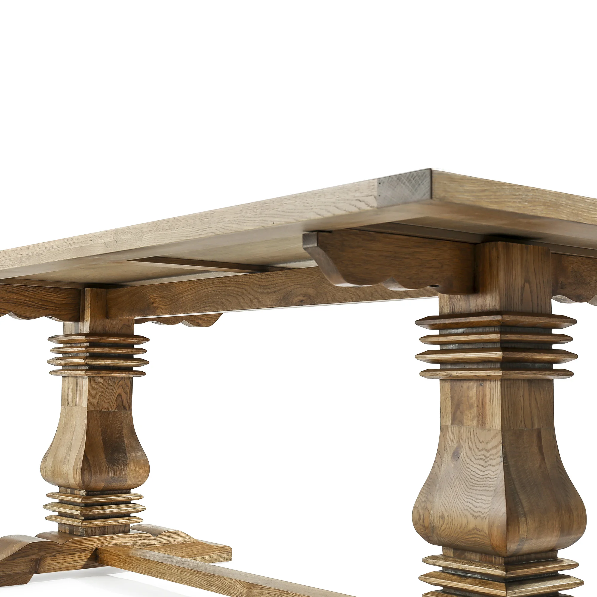 Hampton Vintage French Furniture Restaurant Solid Oak Wooden Wedding Dinner rectangular Banquet Dining Table