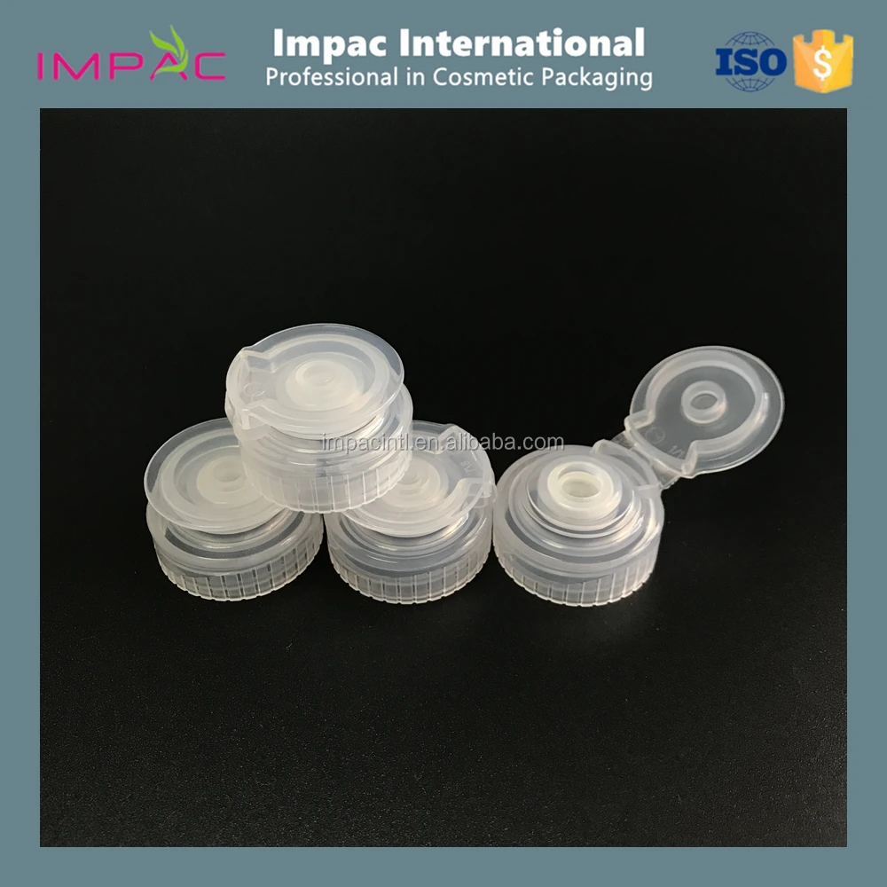 28/400 PP plastic natural color flip top silicon valve cap