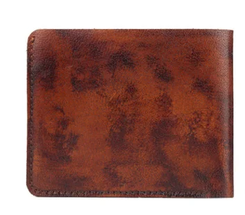Genuine Leather rub with the hands slim retro men wallet