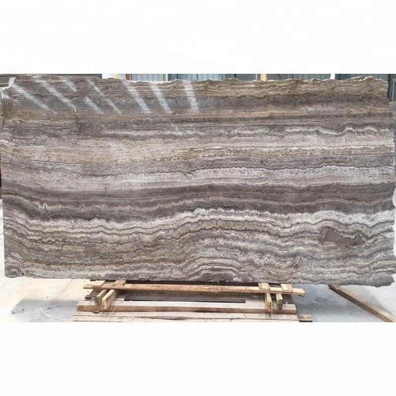 Best vein cut stone slab price pavers dark grey silver travertine