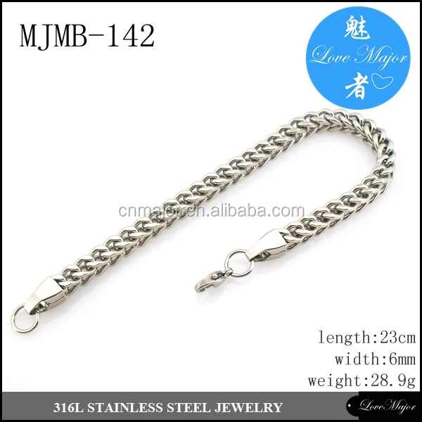 Italian men Stainless Steel Franco Cuban Box Chain Link Bracelets 6mm