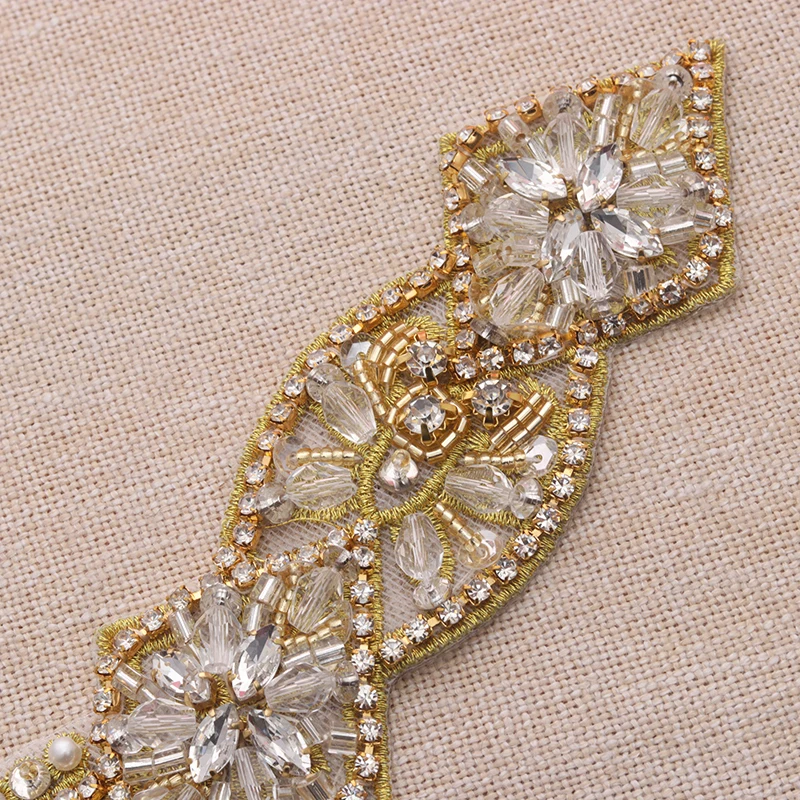 Elegant Bridal Gowns With Crystal And Rhinestone Sash