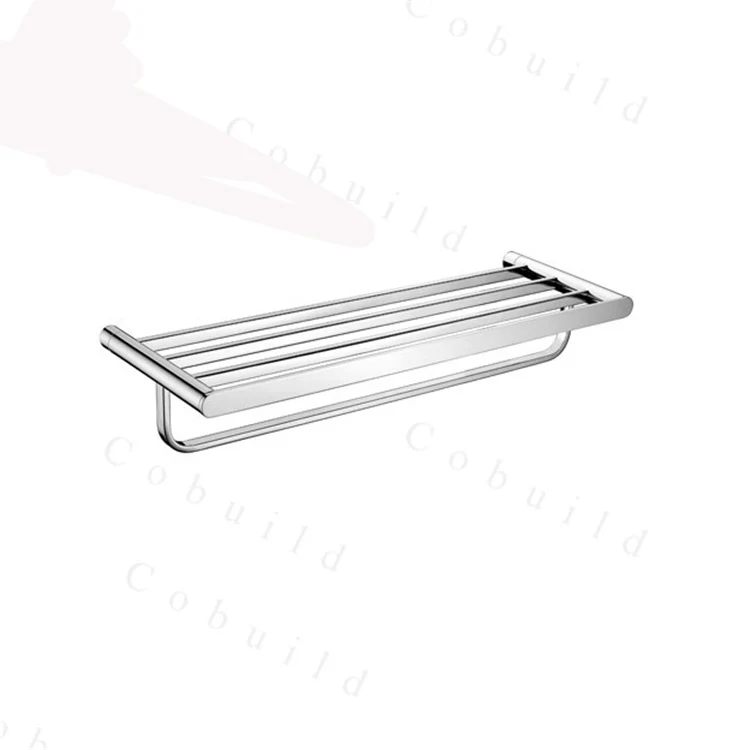 Настенный смеситель для ванной комнаты металлические полки, 2-х уровневые матовый банное полотенце стеллаж для выставки товаров с вешалка для полотенец