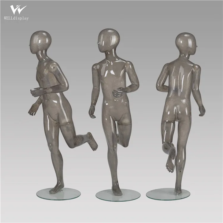 Window Display Full Baby Mannequin Sitting Child Mannquins LIfelike Model transparent Fiberglass Kids Mannequin for Sale