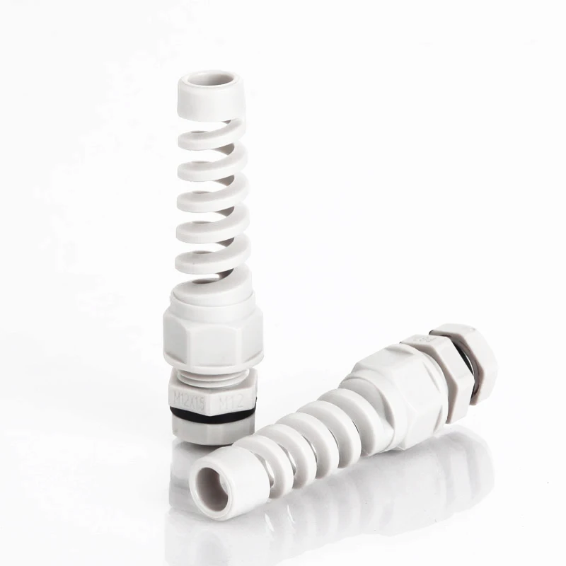 Black waterproof joint PG11 5-10mm Dia spiral  cable gland with Strain Relief