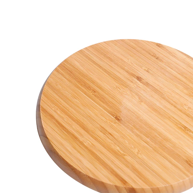 Недорогая круглая сухая деревянная бамбуковая разделительная тарелка для закусок с 5 отделениями на заказ