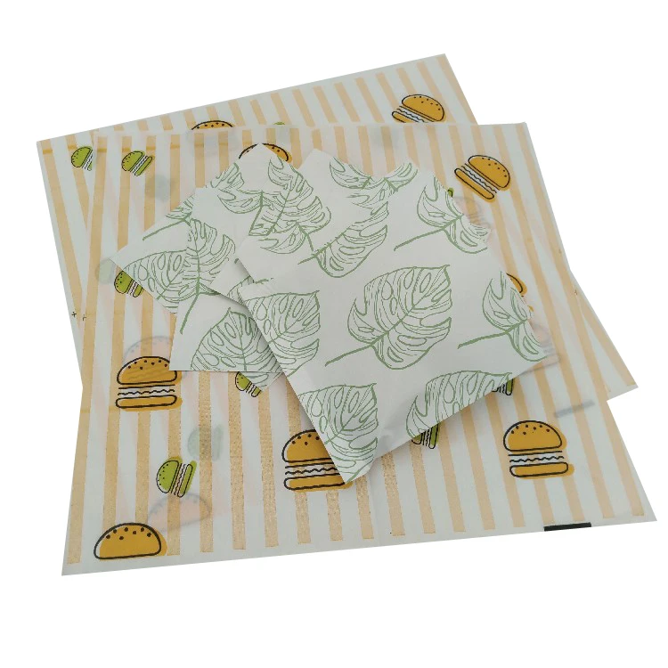 
grease proof sandwich wrapping paper custom printed food wrapping paper/wax deli paper for hot dog 