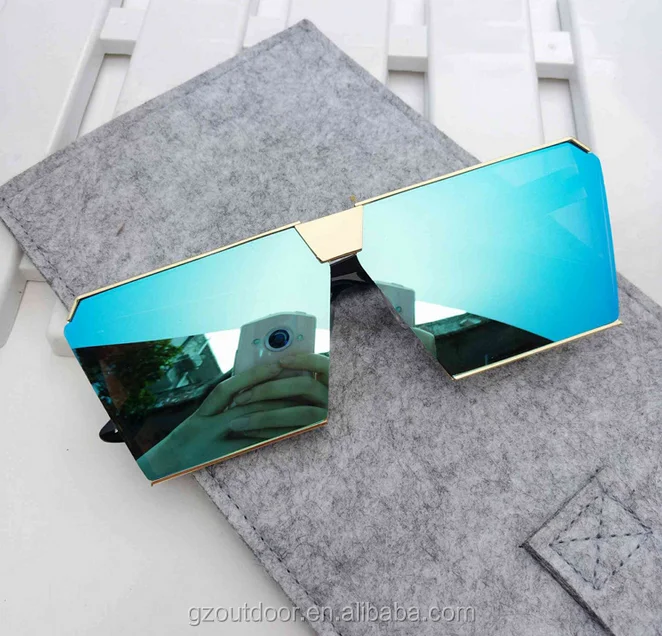 
personal big frame reflective rectangle sunglasses,cool dazzle color fashion resin ready stock custom logo shades 