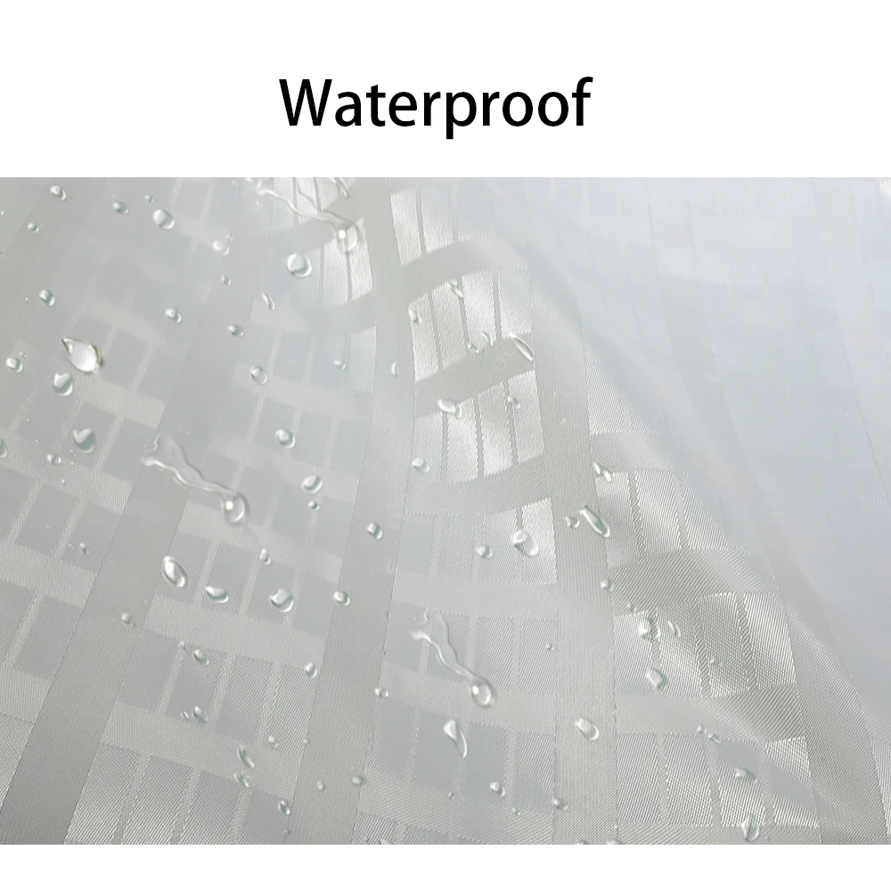 Dobby Polyester Water Repellent Hotel Hookless Shower Curtain With Matching Window Curtain