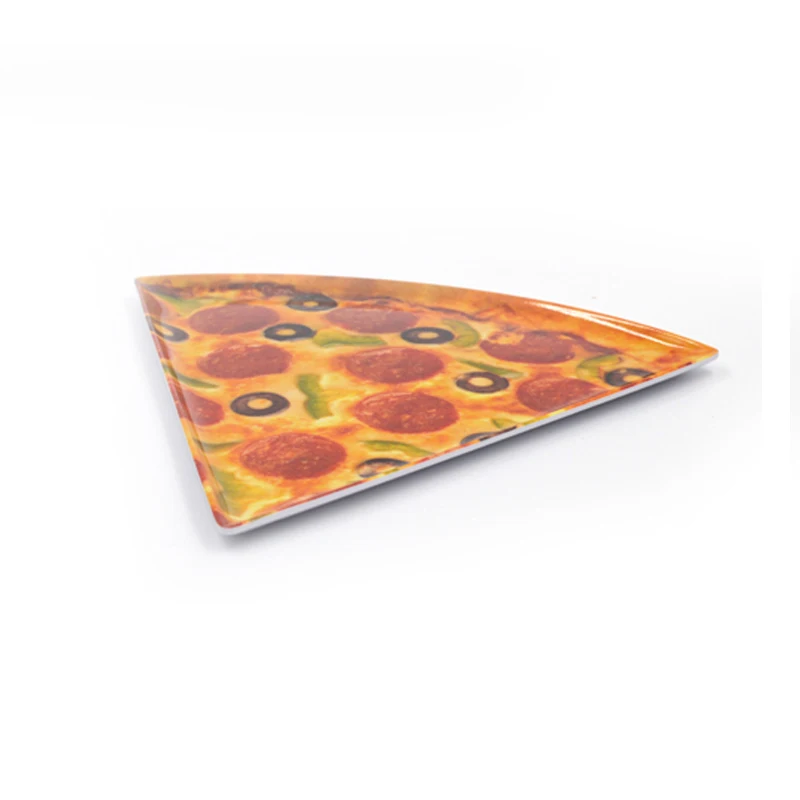 Hot selling 100% melamine pizza slice plate creative plate