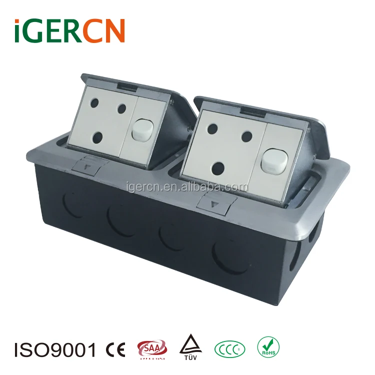 SA and india style pop up electrical outlet floor socket HGD-3F /factory promotion electric aluminum alloy cover floor box