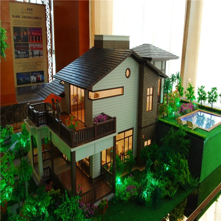 Маленькая модель для дома с эффектом теплого света, архитектурная машина