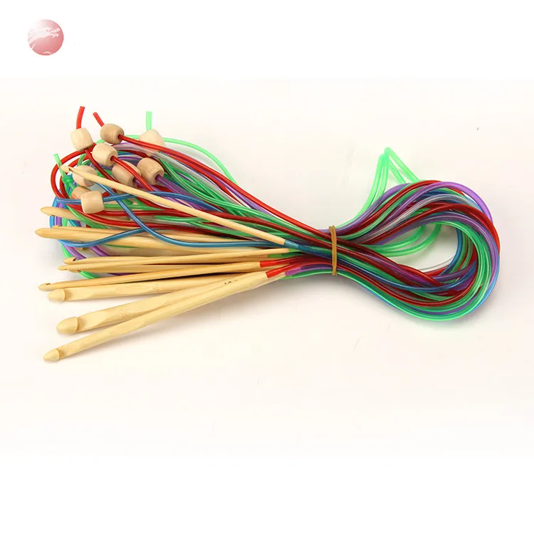 
Multi-color Top Quality Plastic Tube Smooth Nature Circular Bamboo Knitting Crochet Hooks Needles Sets Tool 
