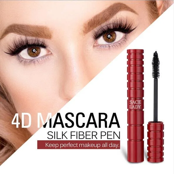 2020 high quality4D curling thick makeup waterproof 3d silk fiber mascara for extend eyelashes