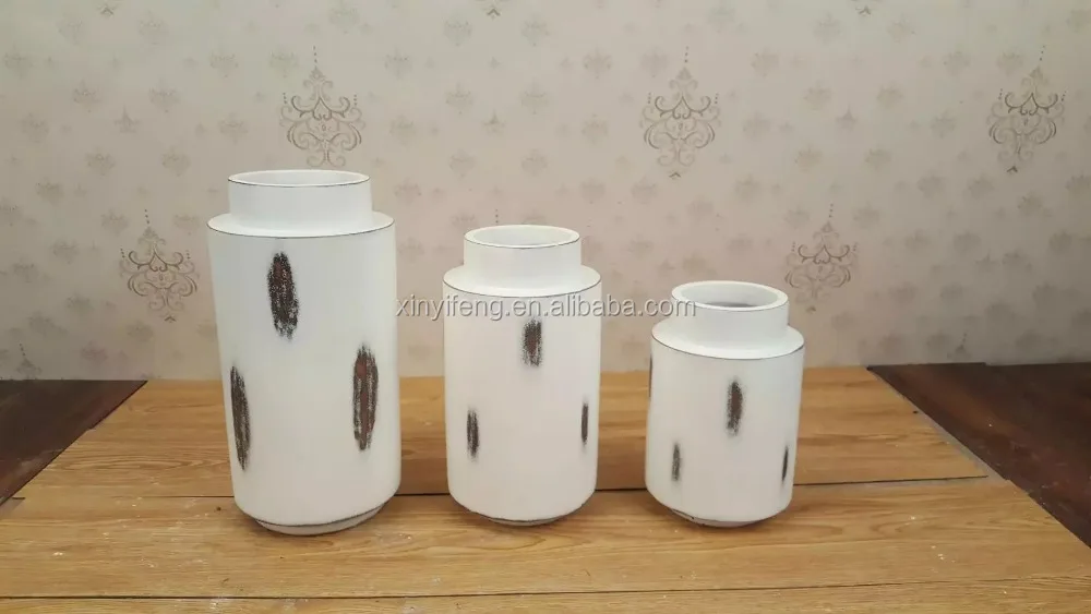 FRP Cylindrical Table Top Vase Cooncise Resin Decoration Flower Receptacle Ornament
