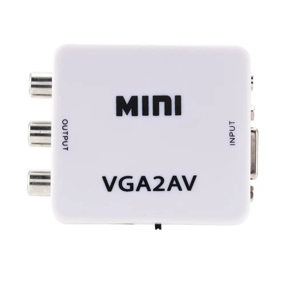 Mini VGA to AV RCA Converter with 3.5mm Audio for HDTV PC  1080P VGA to AV Converter PC to TV HD Computer to TV