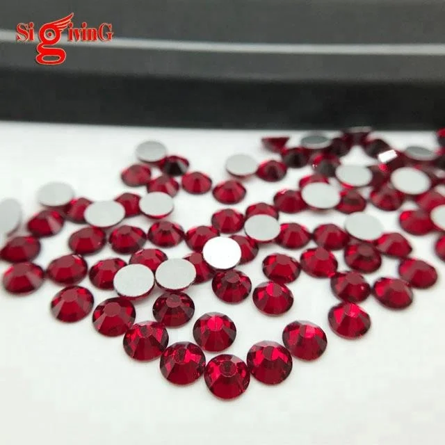 Whosale Siam Rhinestone Non Hot Fix Flat back Stones For Dance Dress Making