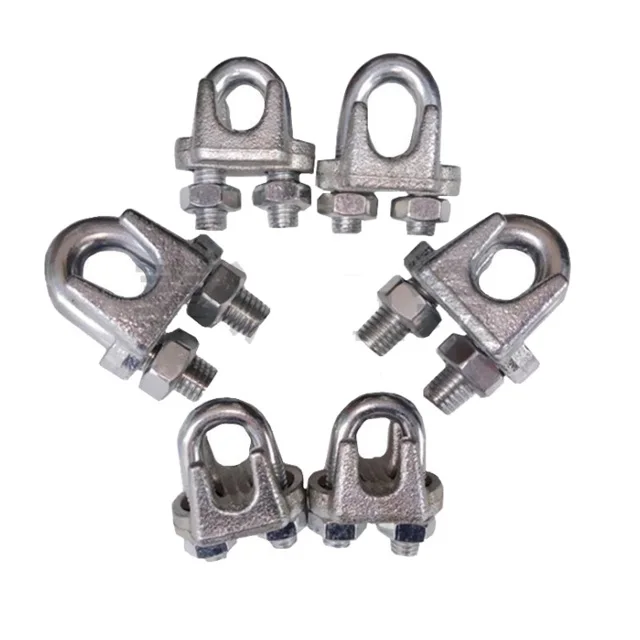 C45 carbon steel material galvanized steel wire rope clips  standard M12 cable clamps