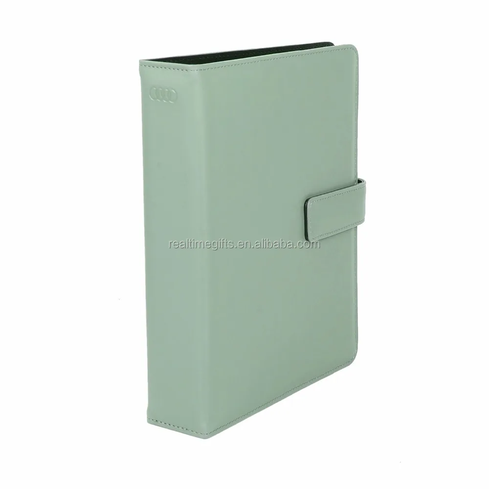 Fashion Large Capacity PU Leather Document Folder With Metal Binder For Conference